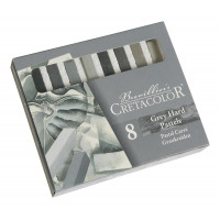 Набор сухой пастели CretacoloR серые оттенки, размер пастели 7х7, длина пастели 72 мм, 8 цветов, картонная коробка